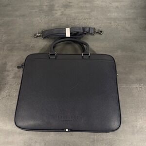 Ted Baker Belgrave Document Bag Mens Navy Blue Faux Leather Briefcase Laptop Bag